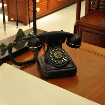  Проводные черные стационарные телефоны для дома, антикварный телефон с телефонным набором в старинном стиле и многофункциональным стационарным телефоном, мини-телефон
