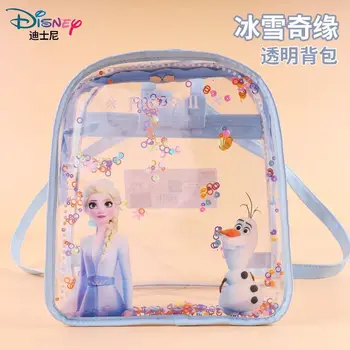  Disney Frozen Прозрачный школьный рюкзак для девочек, детский рюкзак для детского сада, пластиковый водонепроницаемый школьный рюкзак для студентов, бесплатная доставка