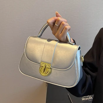  Летние универсальные роскошные дизайнерские сумки через плечо, новинка 2023, модная повседневная сумка для женщин из искусственной кожи, простой стиль, Однотонное плечо