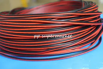  Провод 5 М 10 М 20 М 50 м Луженая медь 2-контактный AWG 22 изолированный ПВХ удлинитель светодиодной ленты кабель Красный черный провод Электрический