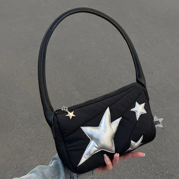  2023 New Women's Bag Fashion Personality Star Design Black Shoulder Bags Casual Versatile Ladies Handbag сумки женские модные