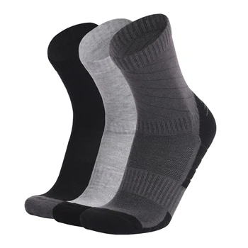  Шерстяные носки в 3 упаковке, противоскользящие спортивные Носки для фитнеса на открытом воздухе, дышащие, впитывающие влагу Носки, износостойкие спортивные носки