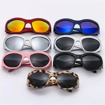 1 шт. солнцезащитные очки Y2k большого размера, Популярные женские солнцезащитные очки, модные черные солнцезащитные очки в большой оправе, мужские велосипедные очки, очки в стиле панк